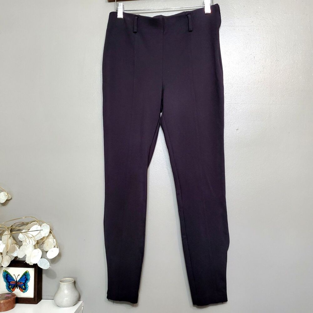 Elizabeth And James Ponte Pants Size Medium Black Pull On Ankle Zip Stretch 2020